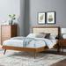 Willow Wood Platform Bed w/ Splayed Legs by Modway Wood & /Upholstered/Polyester in Brown | 51 H x 79.5 W x 83 D in | Wayfair MOD-6638-WAL-BEI