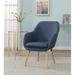 Armchair - Wade Logan® Abdelrahman 25.25" Wide Wingback Upholstered Armchair w/ Solid Wood Legs Linen in Blue | Wayfair