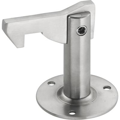 Torhalter 1311 mit Haltewinkel für Wand- und Bodenmontage, Stahl silber lackiert Image