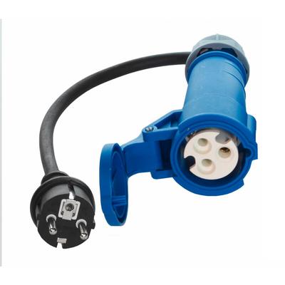91438 cee Schuko Adapter 230V 16A Stecker Kupplung Verteiler 3-polig weiblich IP44 Image