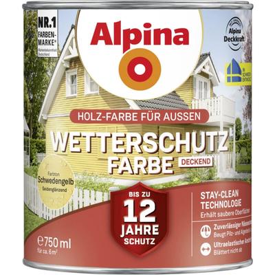Wetterschutzfarbe deckend 0,75 l schwedengelb Holzschutzfarbe - Alpina Image