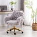 Modern Faux Fur Home Office Chair with Gold Plating Base