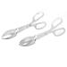 Food Cake Barbecue Stainless Steel Scissors Style Tong Clip Clamp 2 PCS - Silver Tone