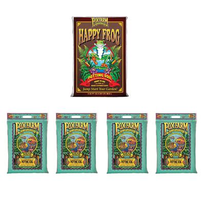 Foxfarm Happy Frog Potting Soil Mix w/ Foxfarm 12 Quart Soil 6.3-6.8 pH (4 Pack) - 57