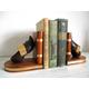 Rustic French Clog Bookends - Vintage Bookends - French Decor - Wooden Book Ends