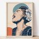 Billie Holiday Portrait, Billie Holiday Art Print, Billie Holiday Poster, Jazz Music Art Print, Abstract Portrait, Boho Wall Art, Vintage