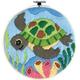 Ocean Baby Long Stitch Kit, Turtle Sealife Printed Long Stitch Tapestry Kit, with Hoop