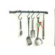 Utensil wall rack, hanging s hooks, wall mounted, ladle kitchen spatula hand forged in UK bespoke lengths made to measure