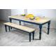 Scrub top Farmhouse Dining Table Set with benches - rustic - reclaimed timber - handmade - kitchen table - any size