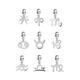 Silver Zodiac Sign Charms Dangle charms compatible for European Bracelets and Italian Bracelets-Quality tested at Sheffield Assay England