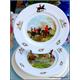 "Fox hunting vintage china 10\" dinner plates pair, large equestrian display cabinet plates, farmhouse English countryside scene J.F.HERRINGS"