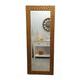 Full Length Wall Mirror Wood Square Mosaic Design Frame in Gold Colour Bevelled Edge Mirror 132x46cm (52x18 inches)