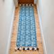 Indian Indigo Block Printed Tiger Stripes Rugs '2 x 6ft'