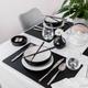 Large Recycled Leather Place mats Sets Of 8 Jet Black table mats, (42cm X 26.5cm). Made In The UK. Ideal Place mat Gift