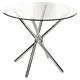 Clear Glass Round Contemporary Dining Table Criss Cross - 90cm - Seats upto 4 people