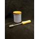 French pottery honey jar with stainless steel honey dipper