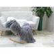 ICELANDIC Single SHEEPSKIN RUG Dyed Grey Silver Fluffy Soft Long Wool Great Accent Rug Chair Floor Sofa Cover, 550G