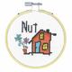 Dimensions Nut House Small Cross Stitch Kit with Wooden Embroidery Hoop, easy kit, home design