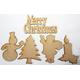 wooden craft shape Large CHRISTMAS VARIEY shapes embellishments decoupage scrapbooking pack of 5