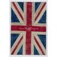 Union Jack British Flag Design Hand-Knotted Patchwork Rug in Blue, Red and Cream. United Kingdom Carpet. Woolen Floor Covering. BD527