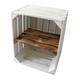 1 x White Painted Crate with SHORT Burnt wood shelf - Wooden Apple Crates, ideal storage boxes box display crate bookshelf dresser