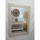 John Lewis Blanca Wood Frame Wall Mirror Bevelled Glass 106x76cm Silver White