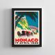 Framed Monaco Grand Prix 1932 Formula 1 / F1 Race Poster A3 Size Mounted In A Black Frame Or White Picture Frame (Polymer)