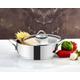 Evimsaray Sevval Series Stainless Steel 24 Cm Shallow Casserole With Glass Lid (4 Lt)