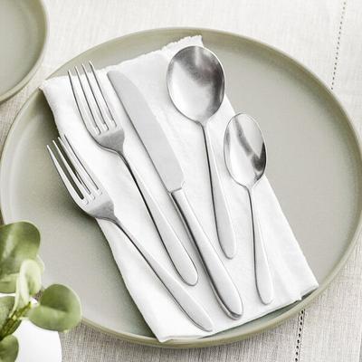 Acopa Pangea 18/8 Distressed Stainless Steel Extra Heavy Weight Flatware Set with Service for 12 - 60/Case