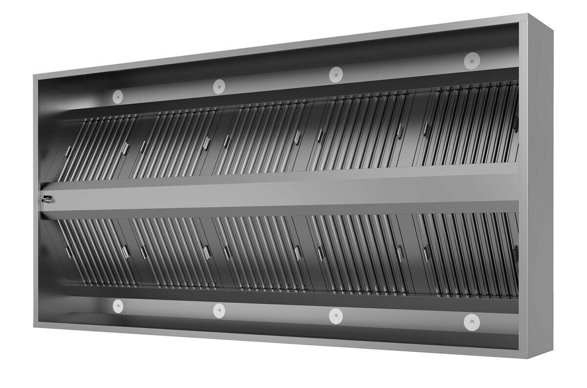 Edelstahl Insel-Dunstabzugshaube Abzugshaube mit Labyrinthfilter 4500x2000x400mm Image