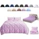 TheWhiteWater King Size Bedding Sets - 3 in 1 King Size Duvet Cover Sets - Duvet Cover + Fitted Sheet + Matching Pillowcases - Natural Cotton + Virgin Polyester - Hand Stitched Pintuck Cover (Pink)