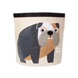 3 Sprouts Bulldog Canvas Storage Bin Fabric in Brown/Gray | 17.5 H x 17 W x 17 D in | Wayfair UBNBDG