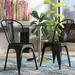 Williston Forge Lily Commercial Grade Distressed Metal Indoor/Outdoor Stackable Dining Chair Metal in Black | 33.5 H x 17.75 W x 17.75 D in | Wayfair