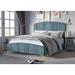 Etta Avenue™ Alphonse Twin Panel Bed Upholstered/Velvet, Wood in Blue/Brown | 52.4 H x 43.3 W x 80.9 D in | Wayfair