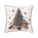 The Holiday Aisle® Atai Festive Dogs Around Tree Embellished Throw Pillow Polyester | 18 H x 18 W x 4 D in | Wayfair