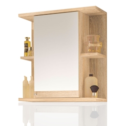 Spiegelschrank Mykonos Badmöbel Bad Spiegel Wandmontage Medizinschrank 66cm Sonoma Eiche