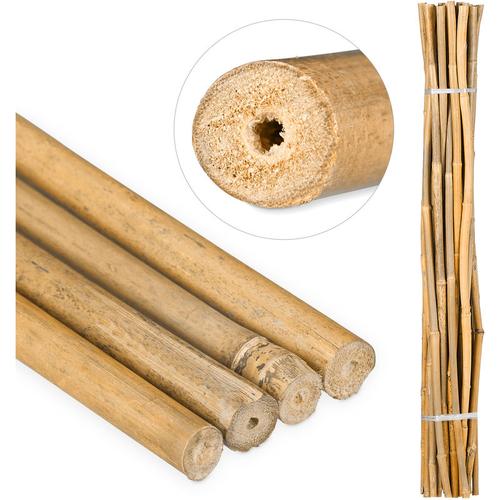 25 x Bambusstäbe 120cm, aus natürlichem Bambus, Bambusstangen als Rankhilfe oder Deko, Bambusrohre