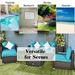 6 Pcs Patio Rattan Furniture Set with Sectional Cushion - 30" x 25.5" x 25.5" (L x W x H)