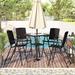 Outdoor Patio PE Wicker 5-Piece Counter Height Dining Table Set
