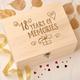 Keepsake Memory Box | Engraved Wooden Box with Hinged Lid | 18 Memories Design