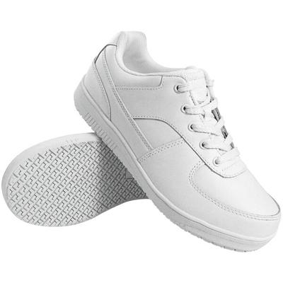 Genuine Grip® 2015 Men's Size 8 Wide Width White Leather Sport Classic Non-Slip Shoe