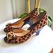 Michael Kors Shoes | Michael Kors Animal Print Leopard Open Toe Heels With Buckles Size 9m | Color: Brown/Tan | Size: 9