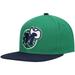 Men's Mitchell & Ness Green/Navy Dallas Mavericks Hardwood Classics Team Two-Tone 2.0 Snapback Hat