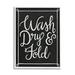 Stupell Industries Wash Dry & Fold Curved Loop Border Black White - Textual Art Canvas in Black/White | 14 H x 11 W x 1.5 D in | Wayfair