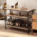 sogesfurniture 45.3" Wide Bar Cart w/ Removable Serving Tray Wood/Iron in Black/Brown/Gray | 31.5 H x 45.3 W x 15.7 D in | Wayfair SFCZLC5