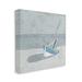 Stupell Industries Sailboat at Beach Coast Muted Nautical Ship - Painting Canvas in White | 36 H x 36 W x 1.5 D in | Wayfair af-282_cn_36x36