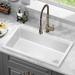 KRAUS Turino™ 33" L Fireclay Workstation Drop-In/Undermount Single Bowl Kitchen Sink Fireclay | 10 H x 33 W x 18.13 D in | Wayfair KFDW1-33GWH