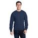 J America 8870JA Adult Triblend Crewneck Sweatshirt in True Navy Blue size 2XL | Polyester/cotton/rayon 8870