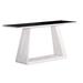 Red Barrel Studio® Black Tempered Glass Table Top w/ White High Gloss Lacquered Frame & Base Console Table Plastic/Acrylic | Wayfair