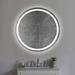 Orren Ellis Round Lighted Metal Framed Wall Mounted Bathroom/Vanity Mirror in Silver Metal | 32 H x 32 W x 1.38 D in | Wayfair
